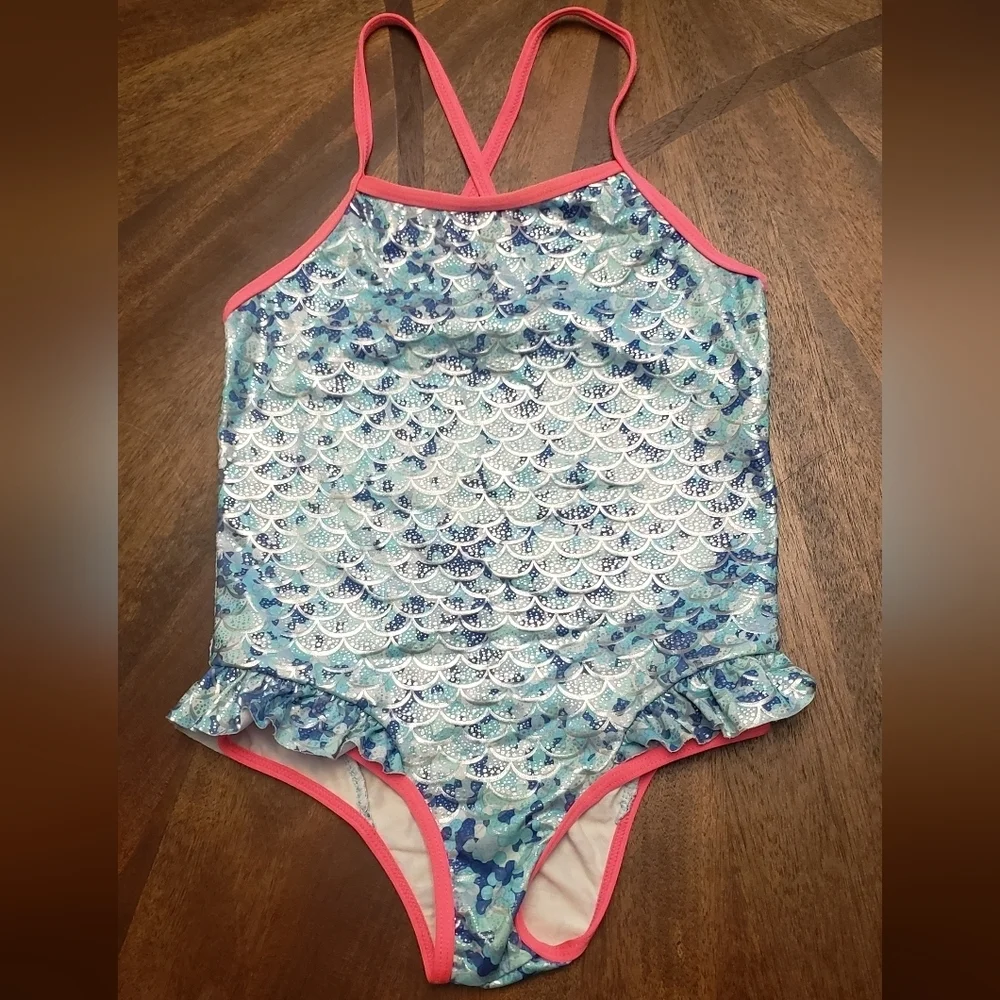 Limited Too Swimwear with Ruffle Trim - Blue and Pink Size 6x
